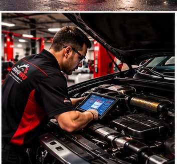 Vehicle diagnostic equipment in use