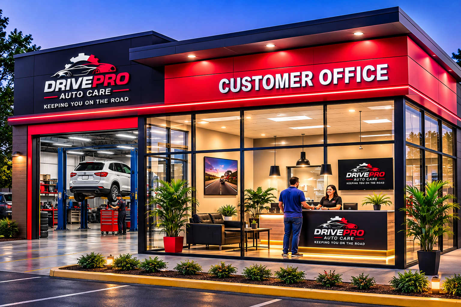DrivePro customer reception office, shown in full
