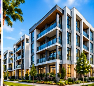 Modern city condo building