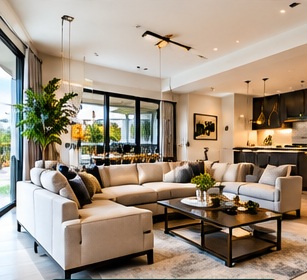 Open living room interior