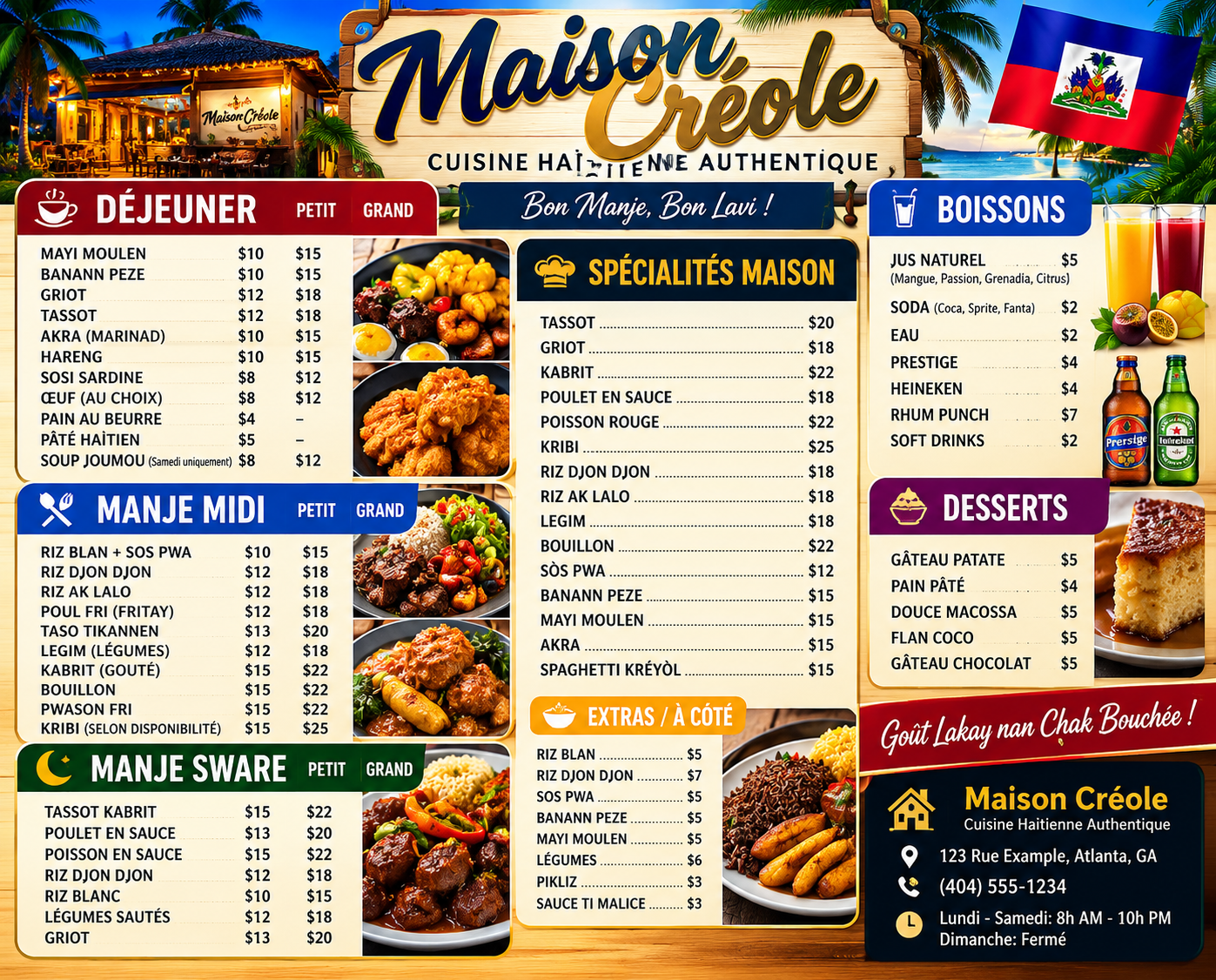 Menu Maison Créole